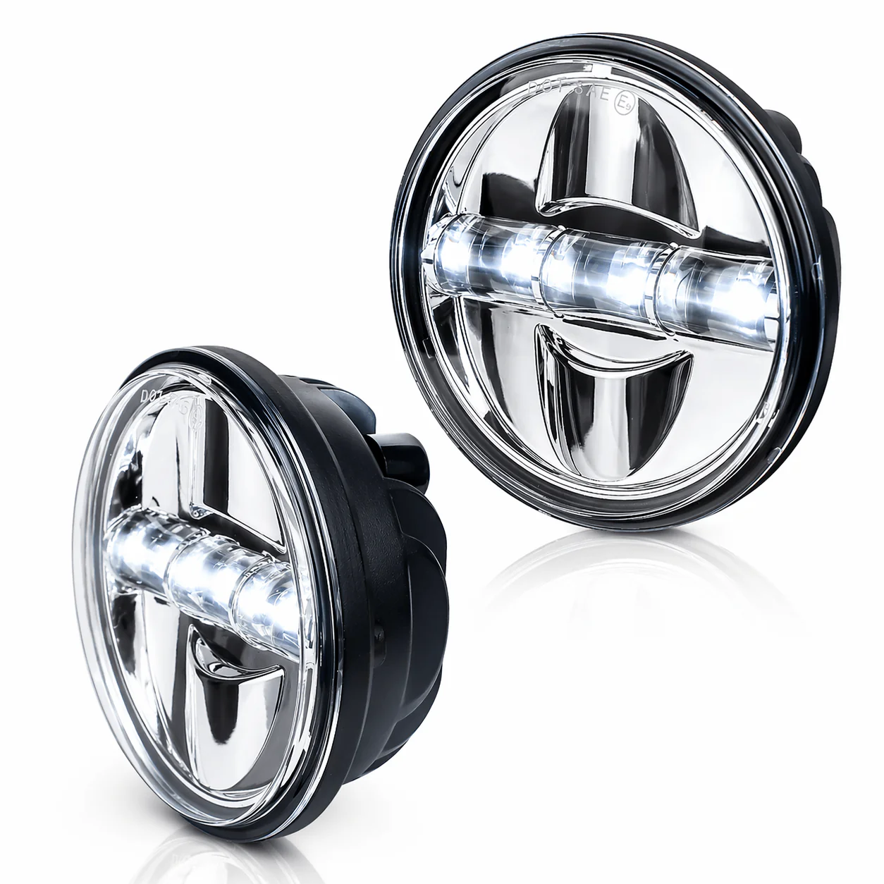 Eagle Lights 7" LED Headlight and 4.5" LED Passing Light Kit for Harley-Davidson® and Indian® Motorcycles - Generation III / Chrome - Image 9