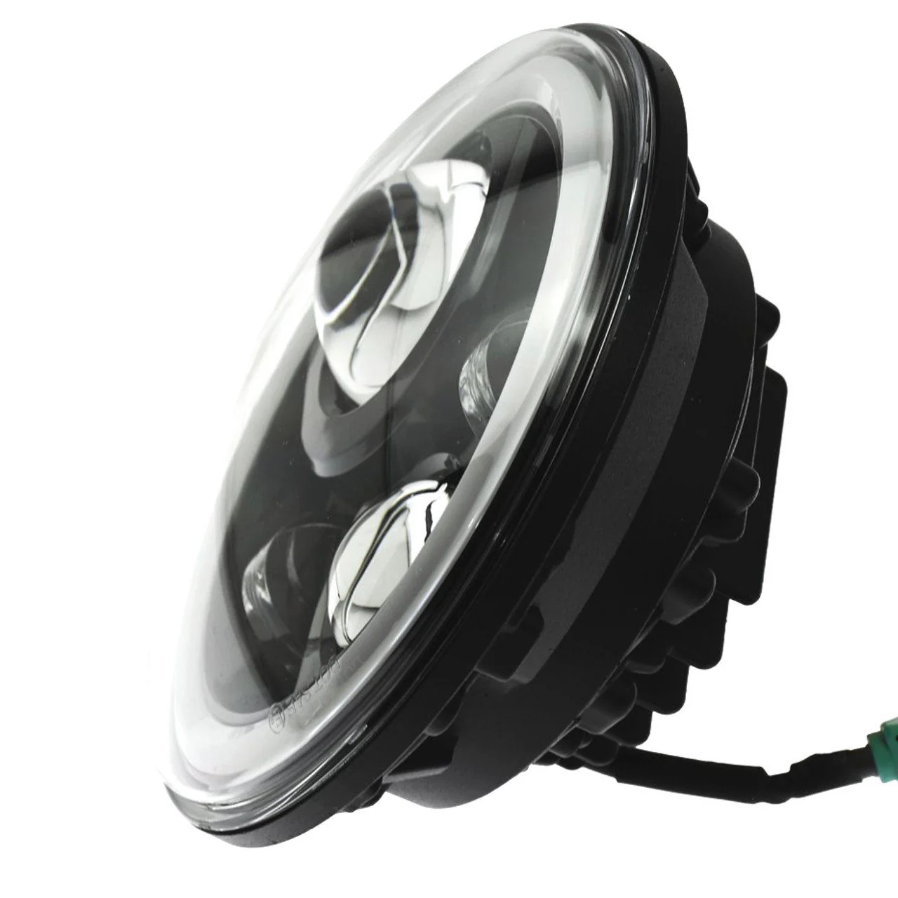 Eagle Lights 7" Round LED Projection Headlight Generation II- Black - Halo Ring - Jeep Wrangler - Image 5