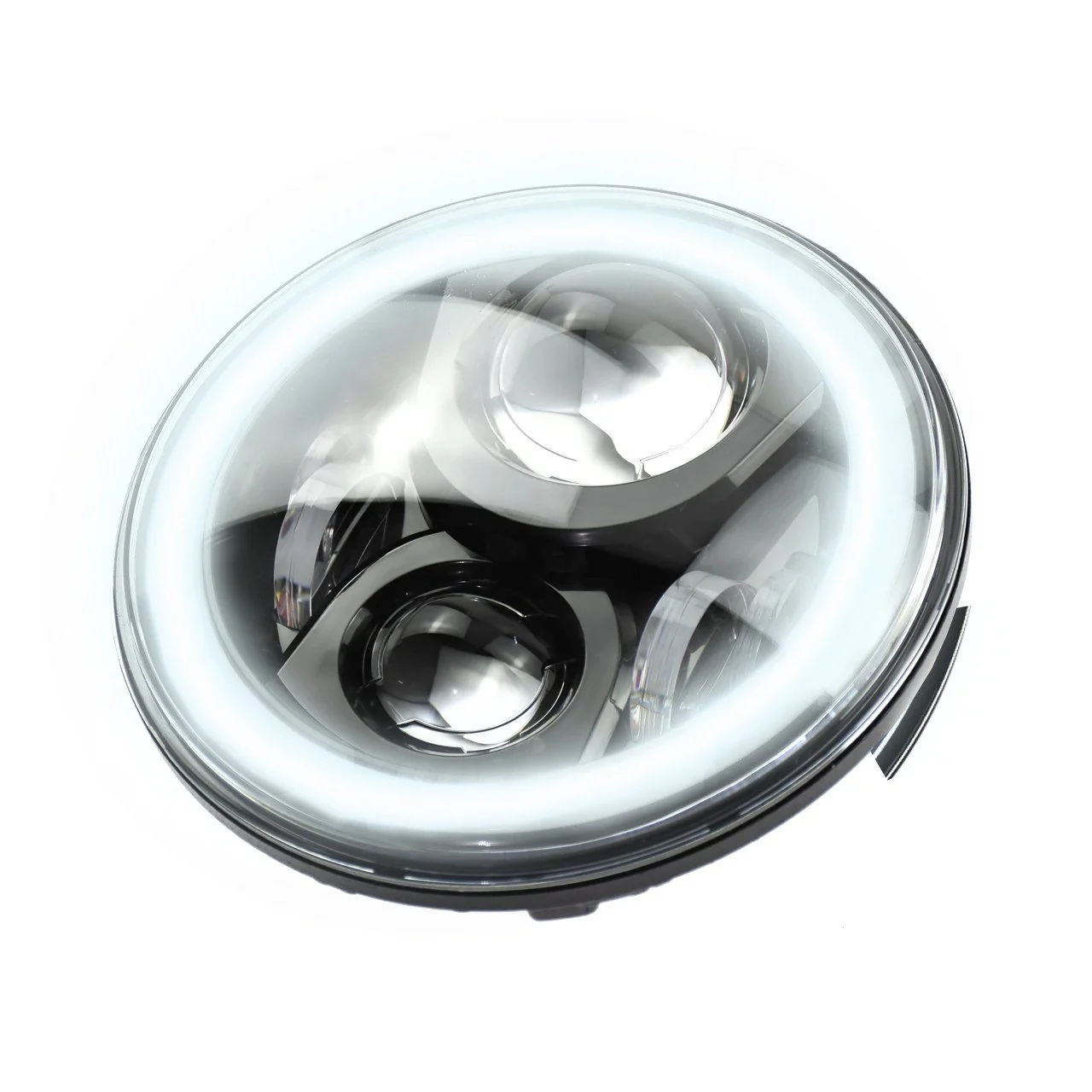 Eagle Lights 7" Round LED Projection Headlight Generation II- Black - Halo Ring - Jeep Wrangler - Image 6