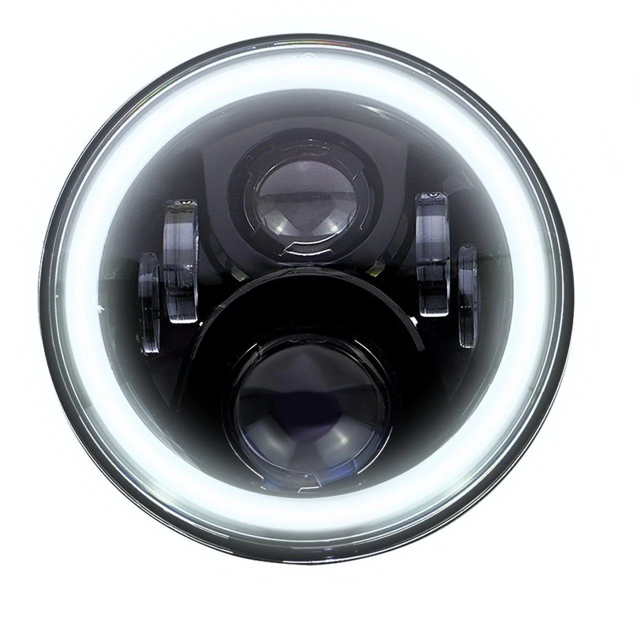 Eagle Lights 7" Round LED Projection Headlight Generation II- Black - Halo Ring - Jeep Wrangler - Image 7
