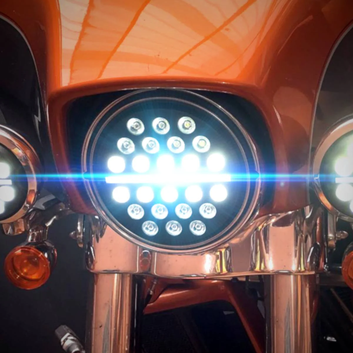 Eagle Lights 7" SLIM LINE Multi LED Projection Headlight - Black - Fits All 7" Harley-Davidson® and Indian® Headlight Buckets - Image 5