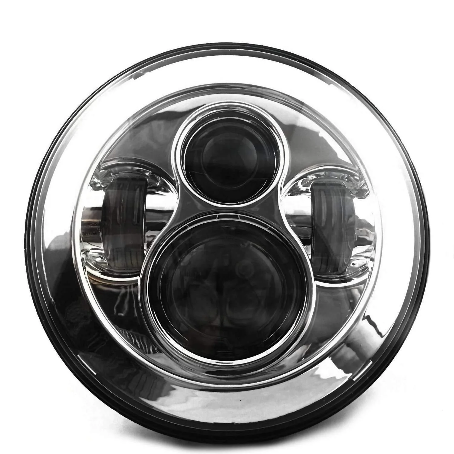 Eagle Lights 8700 7" Round Chrome Jeep Wrangler LED Projection Headlight Kit with Anti-flicker Harnesses - Image 3