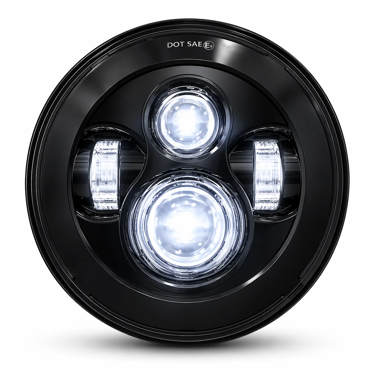 Eagle Lights 7" LED Headlight and 4.5" LED Passing Light Kit for Harley-Davidson® and Indian® Motorcycles - Generation I / Black - Image 7