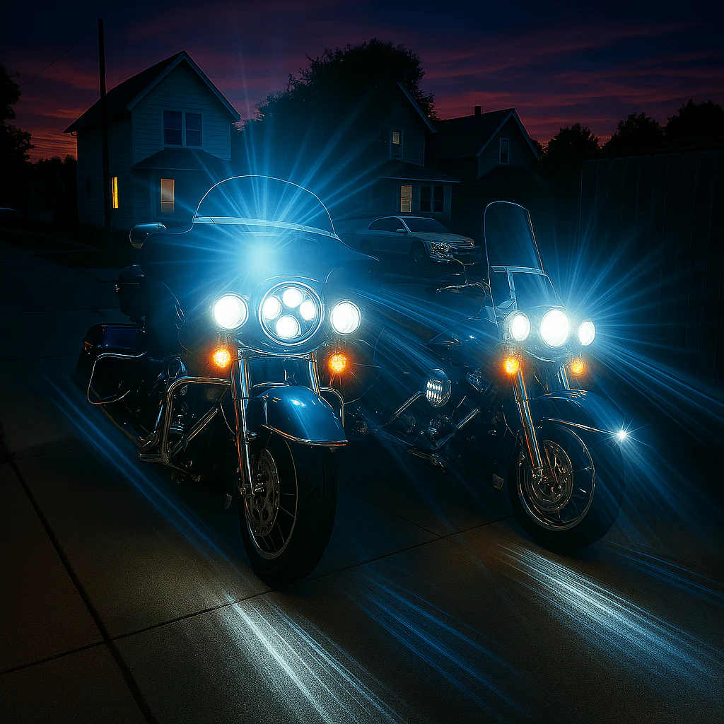 Eagle Lights 7" LED Headlight and 4.5" LED Passing Light Kit for Harley-Davidson® and Indian® Motorcycles - Generation I / Chrome - Image 10