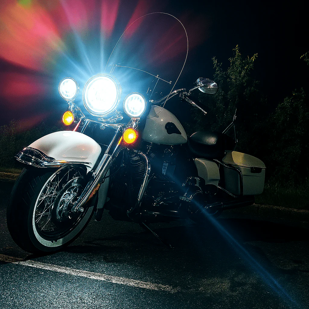 Eagle Lights 7" LED Headlight and 4.5" LED Passing Light Kit for Harley-Davidson® and Indian® Motorcycles - Generation I / Chrome - Image 9
