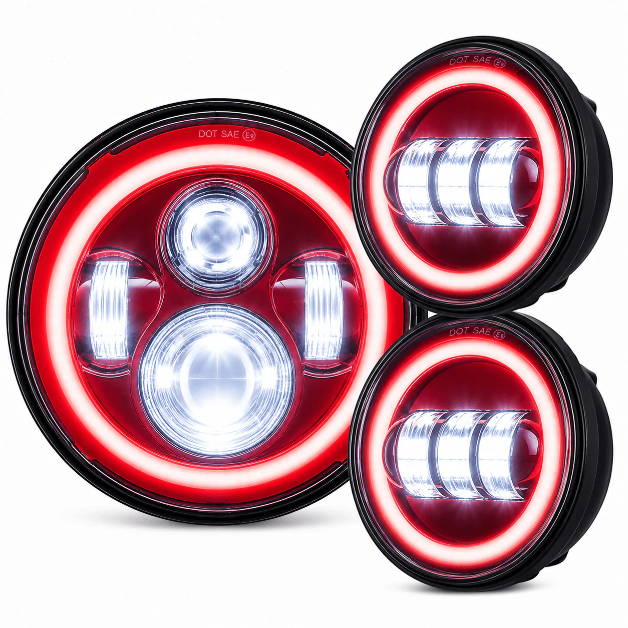 Eagle Lights 7" LED Headlight and 4.5" LED Passing Light Kit for Harley-Davidson® and Indian® Motorcycles - Color Matched / Generation I - Image 5