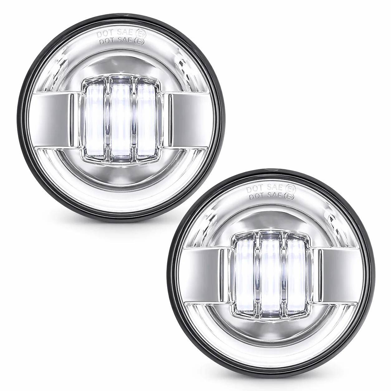 Eagle Lights 7" LED Headlight and 4.5" LED Passing Light Kit for Harley-Davidson® and Indian® Motorcycles - Generation II / Chrome - Image 8