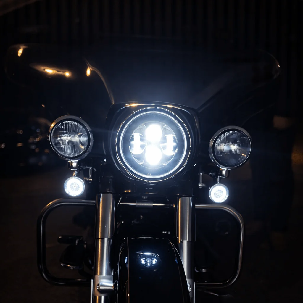 Eagle Lights 2” Front LED Turn Signal with Halo Running Light Kit for Harley-Davidson® - White Halo Ring / Amber Turn Signal / 1157 Base - Image 11