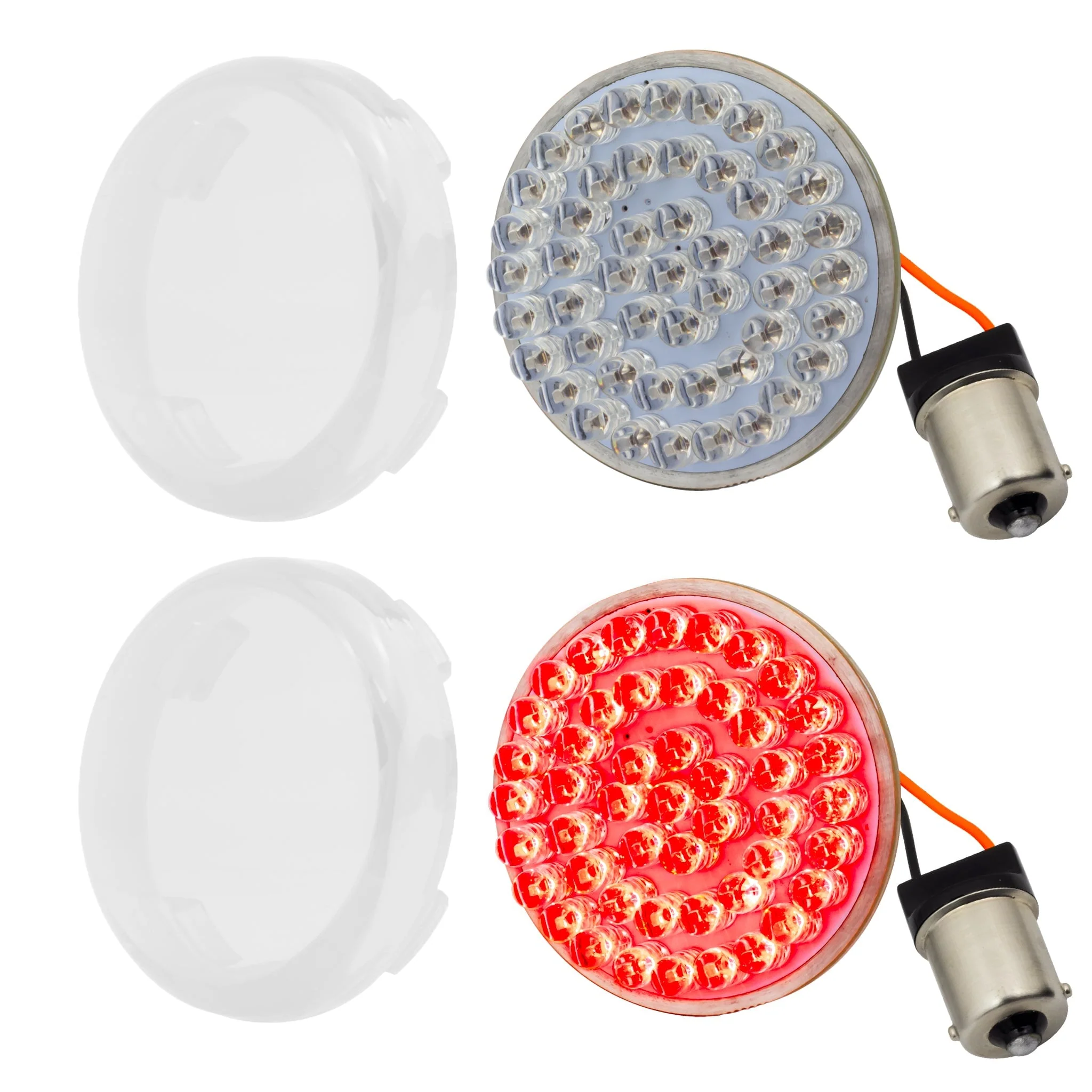 Eagle Lights 2" Rear LED Turn Signals for Harley-Davidson® Motorcycles- Generation I / 1156 Base / Red - Image 14