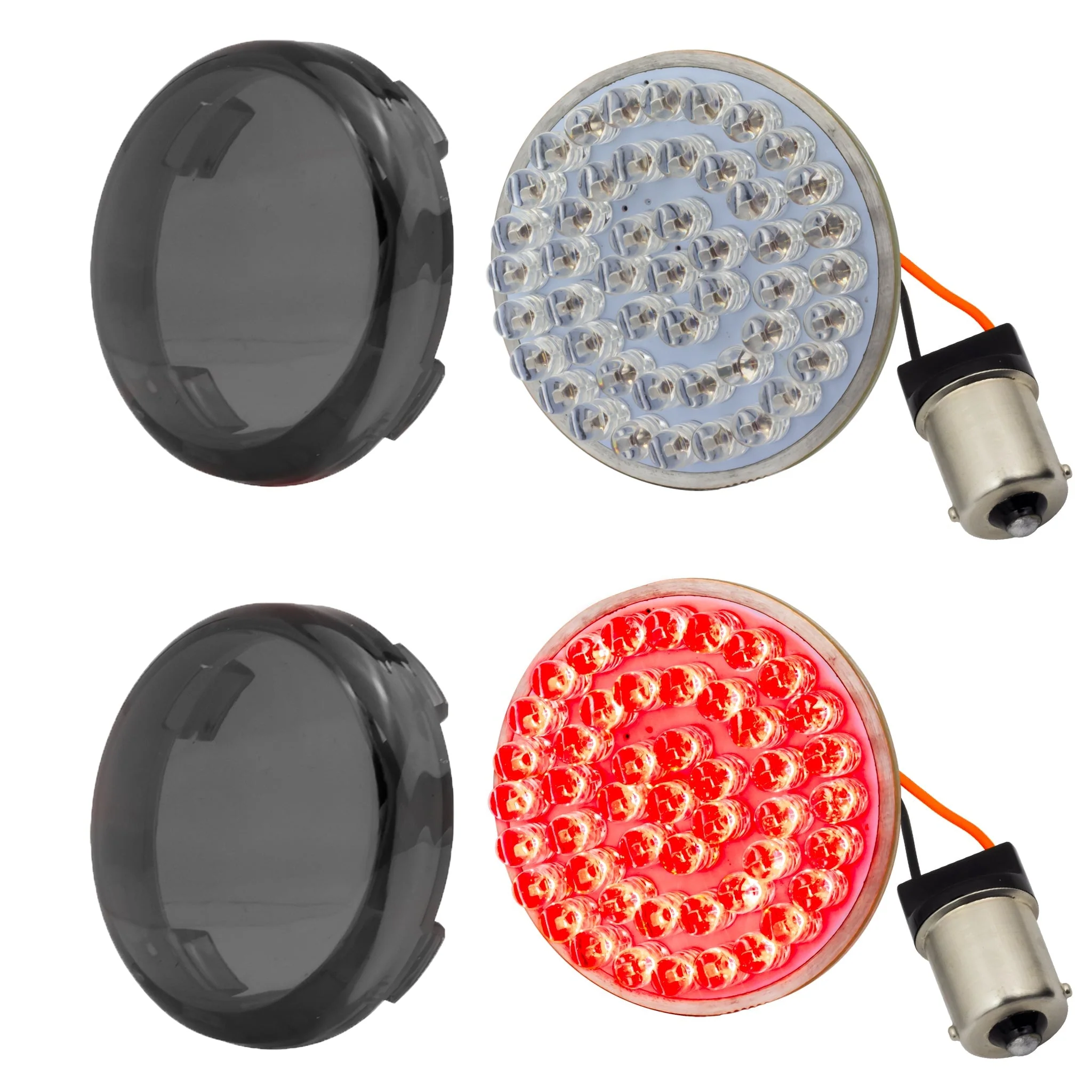 Eagle Lights 2" Rear LED Turn Signals for Harley-Davidson® Motorcycles- Generation I / 1156 Base / Red - Image 15