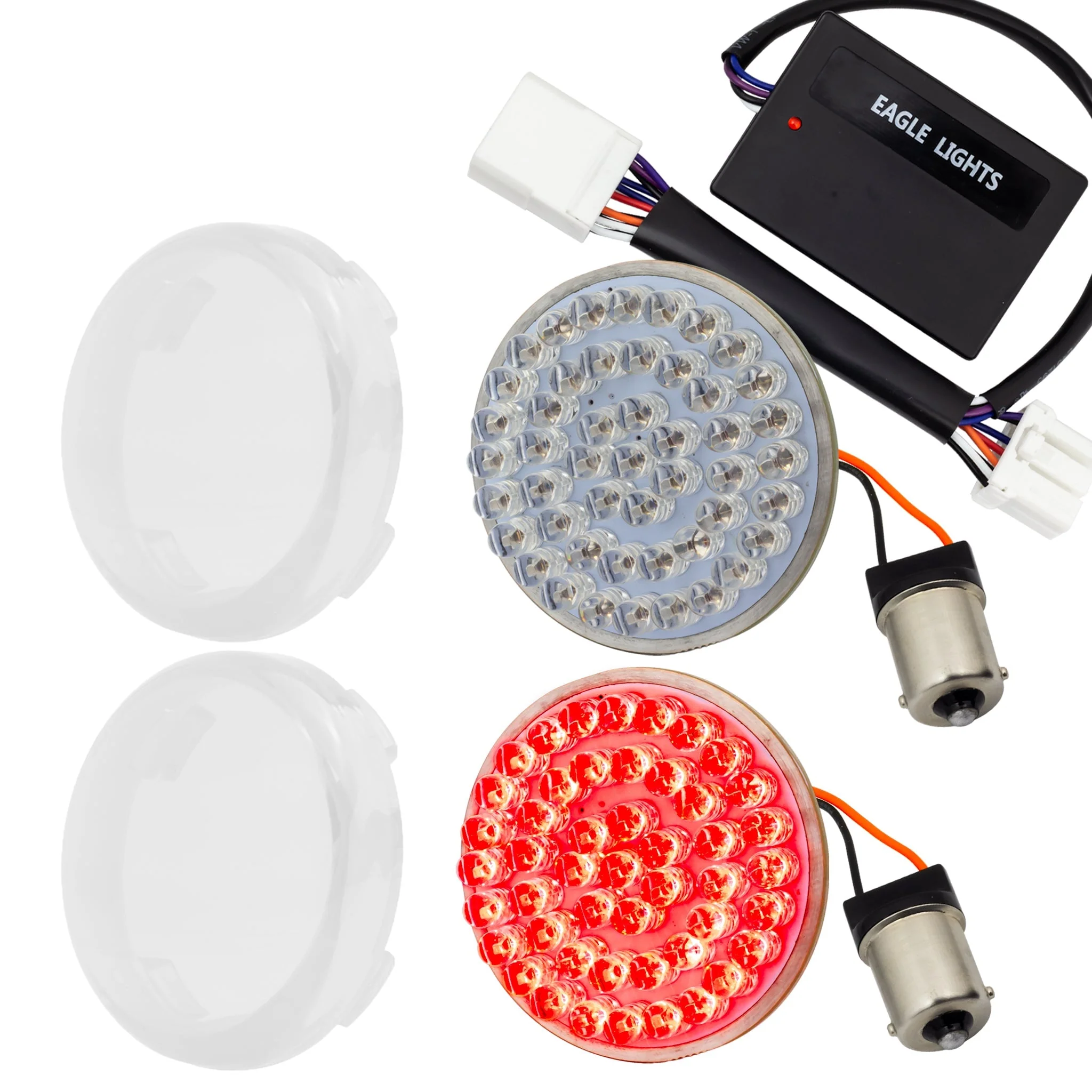 Eagle Lights 2" Rear LED Turn Signals for Harley-Davidson® Motorcycles- Generation I / 1156 Base / Red - Image 17