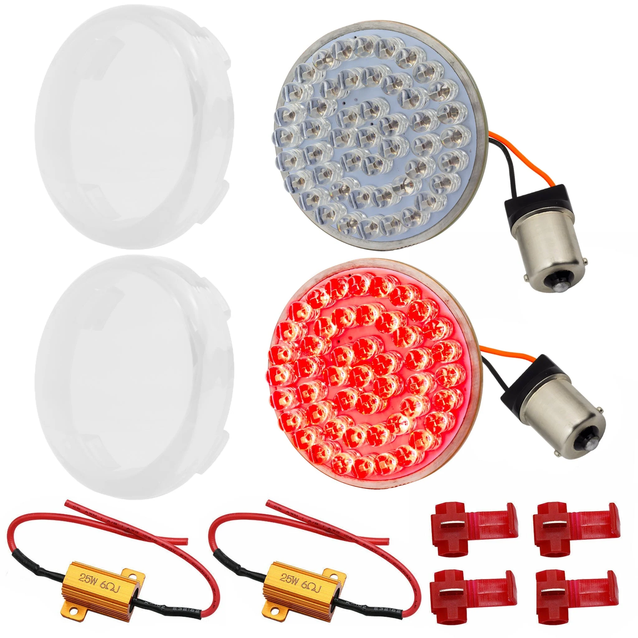 Eagle Lights 2" Rear LED Turn Signals for Harley-Davidson® Motorcycles- Generation I / 1156 Base / Red - Image 18