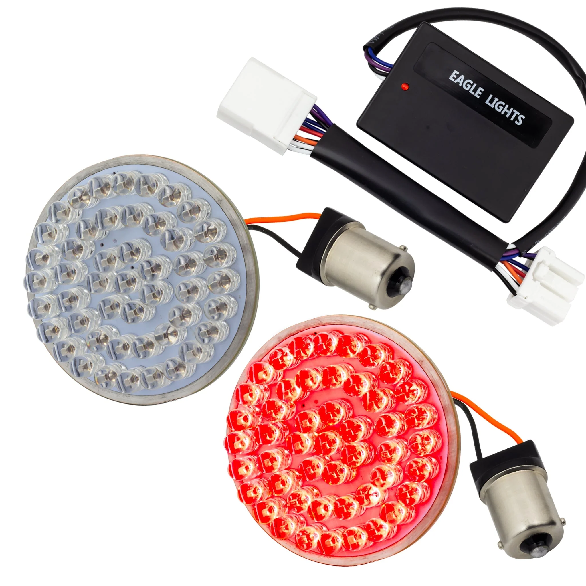 Eagle Lights 2" Rear LED Turn Signals for Harley-Davidson® Motorcycles- Generation I / 1156 Base / Red - Image 19