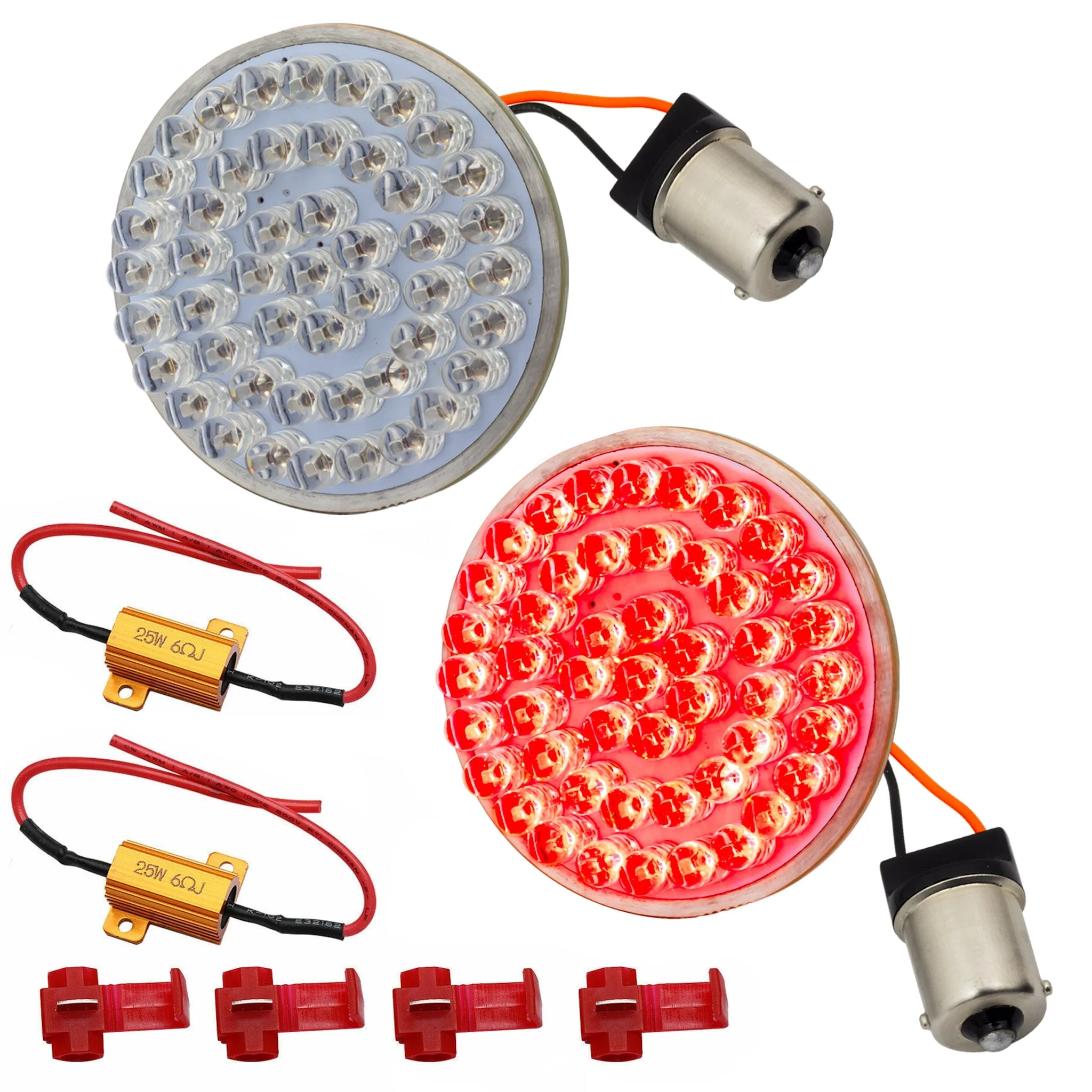 Eagle Lights 2" Rear LED Turn Signals for Harley-Davidson® Motorcycles- Generation I / 1156 Base / Red - Image 20