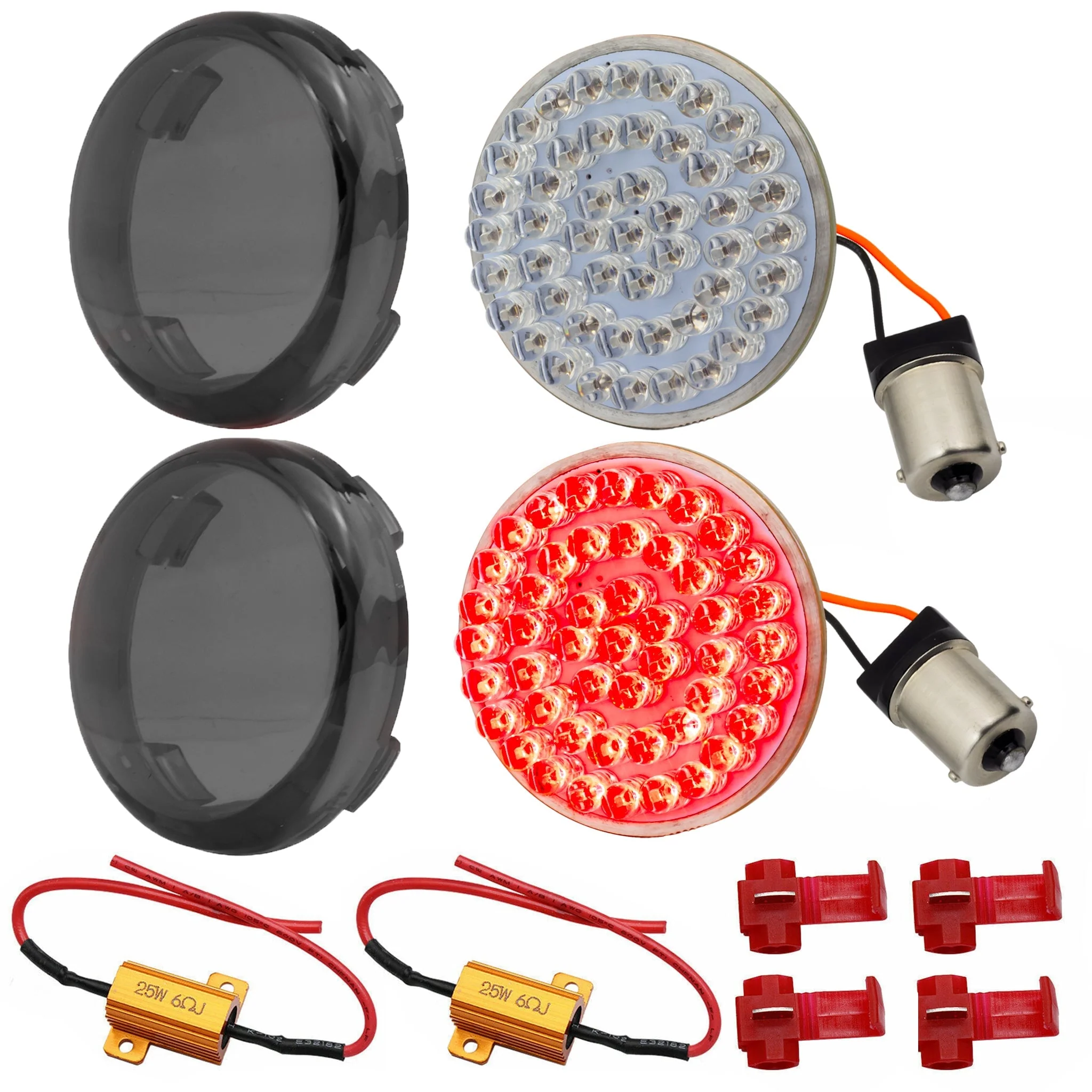 Eagle Lights 2" Rear LED Turn Signals for Harley-Davidson® Motorcycles- Generation I / 1156 Base / Red - Image 22