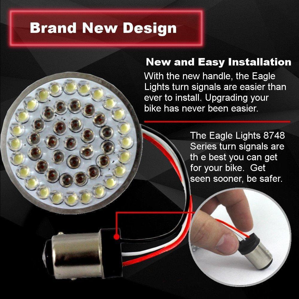 Eagle Lights 2" Rear LED Turn Signals for Harley-Davidson® Motorcycles- Generation I / 1156 Base / Red - Image 8