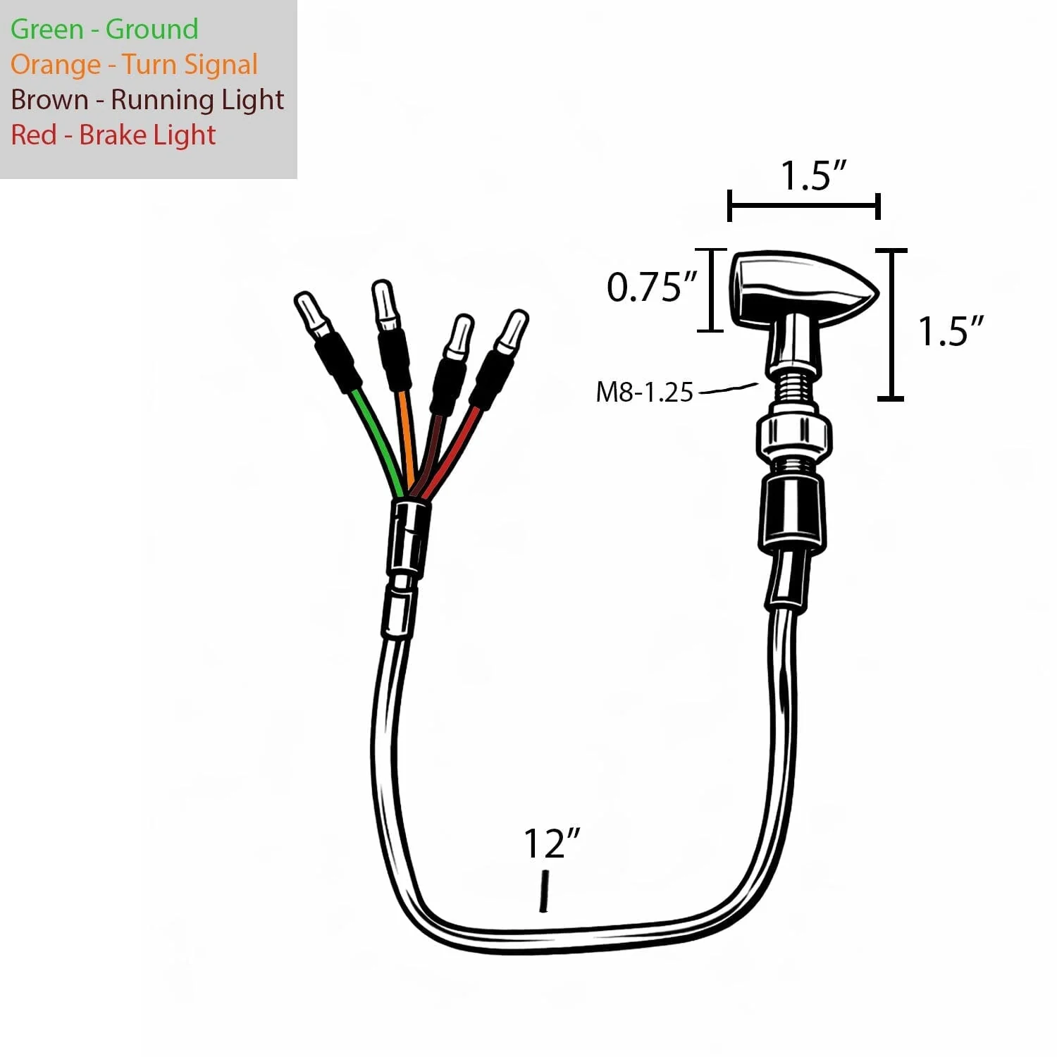 Eagle Lights BULLETBEAM Front LED Turn Signals with Rear LED Brake / Turn Signal and Running Light Kit - Image 12