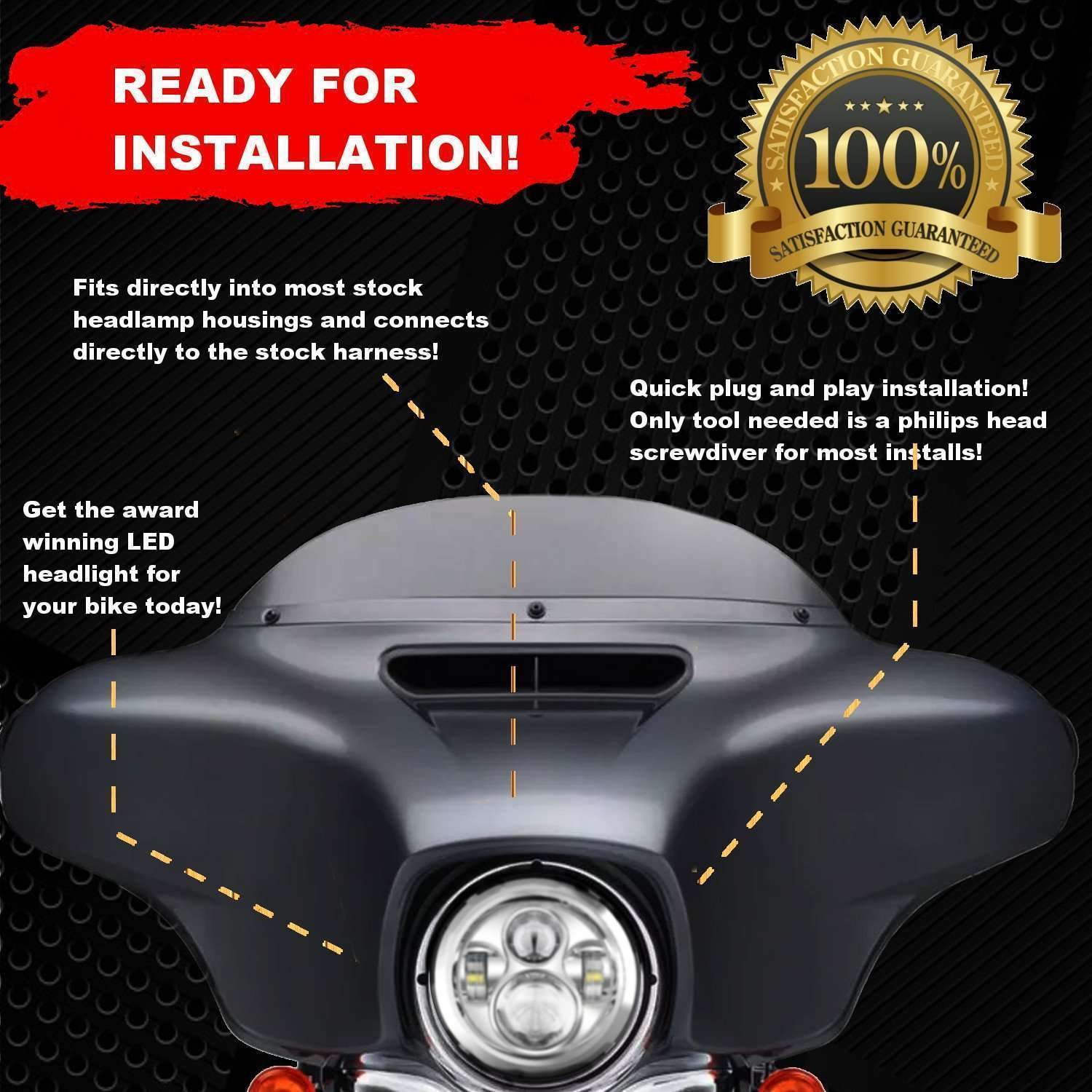 Eagle Lights 7" Round LED Headlight kit for Street Glide, Electra Glide and Harley-Davidson® Models with Radios - Image 9