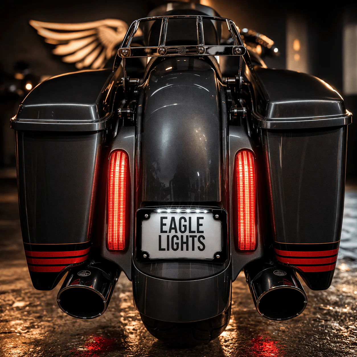 Eagle Lights Curved LED License Plate with Light for 2006 - 2025 Harley-Davidson® Motorcycles - Image 3