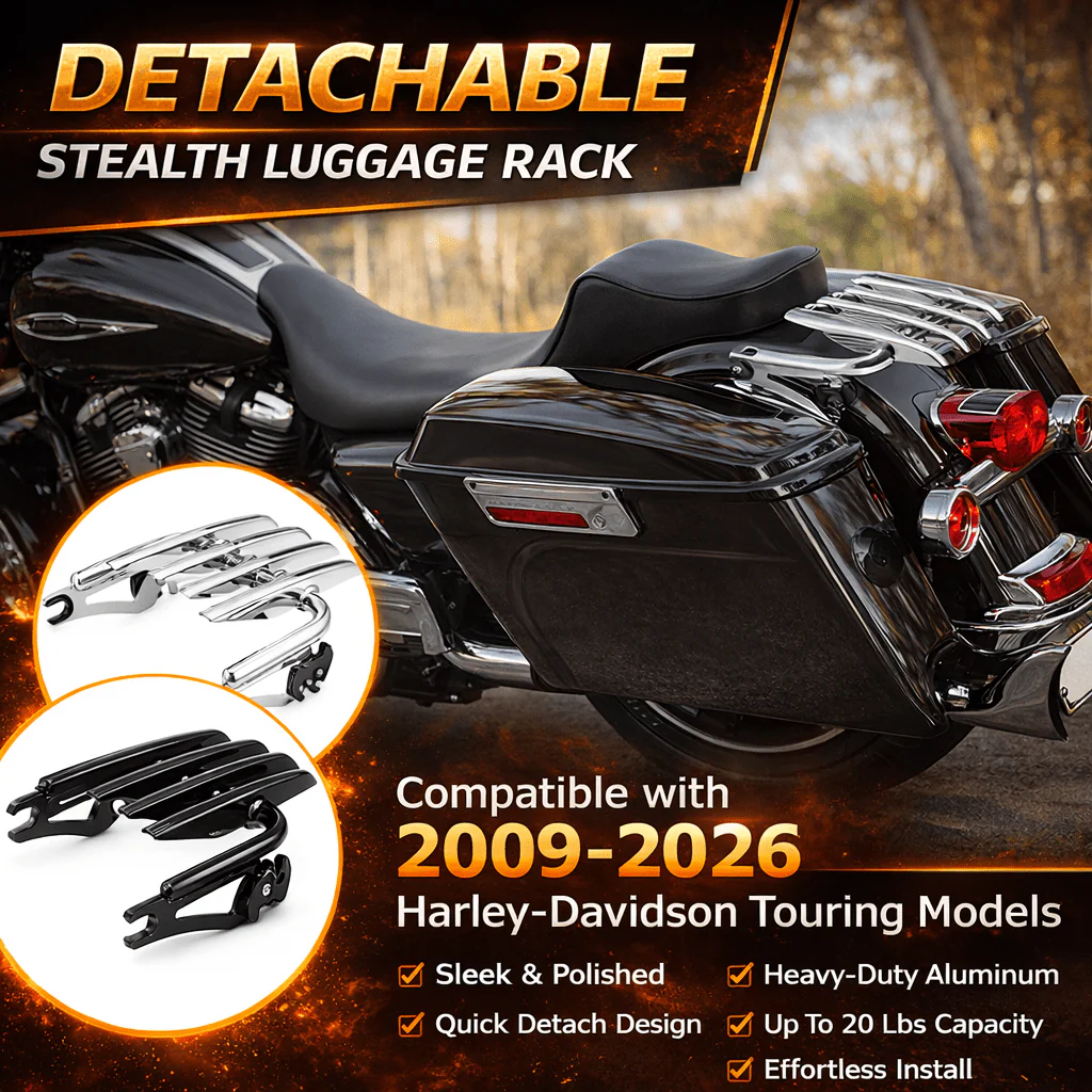 Eagle Lights Detachable Stealth Luggage Rack –  Touring Cargo Rack for Harley Touring Models - Image 3