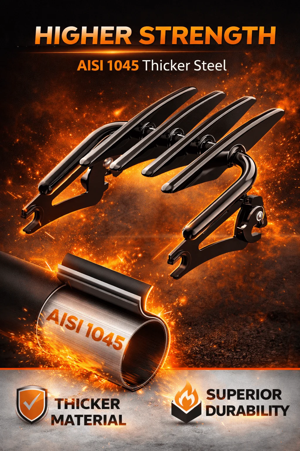 Eagle Lights Detachable Stealth Luggage Rack –  Touring Cargo Rack for Harley Touring Models - Image 4