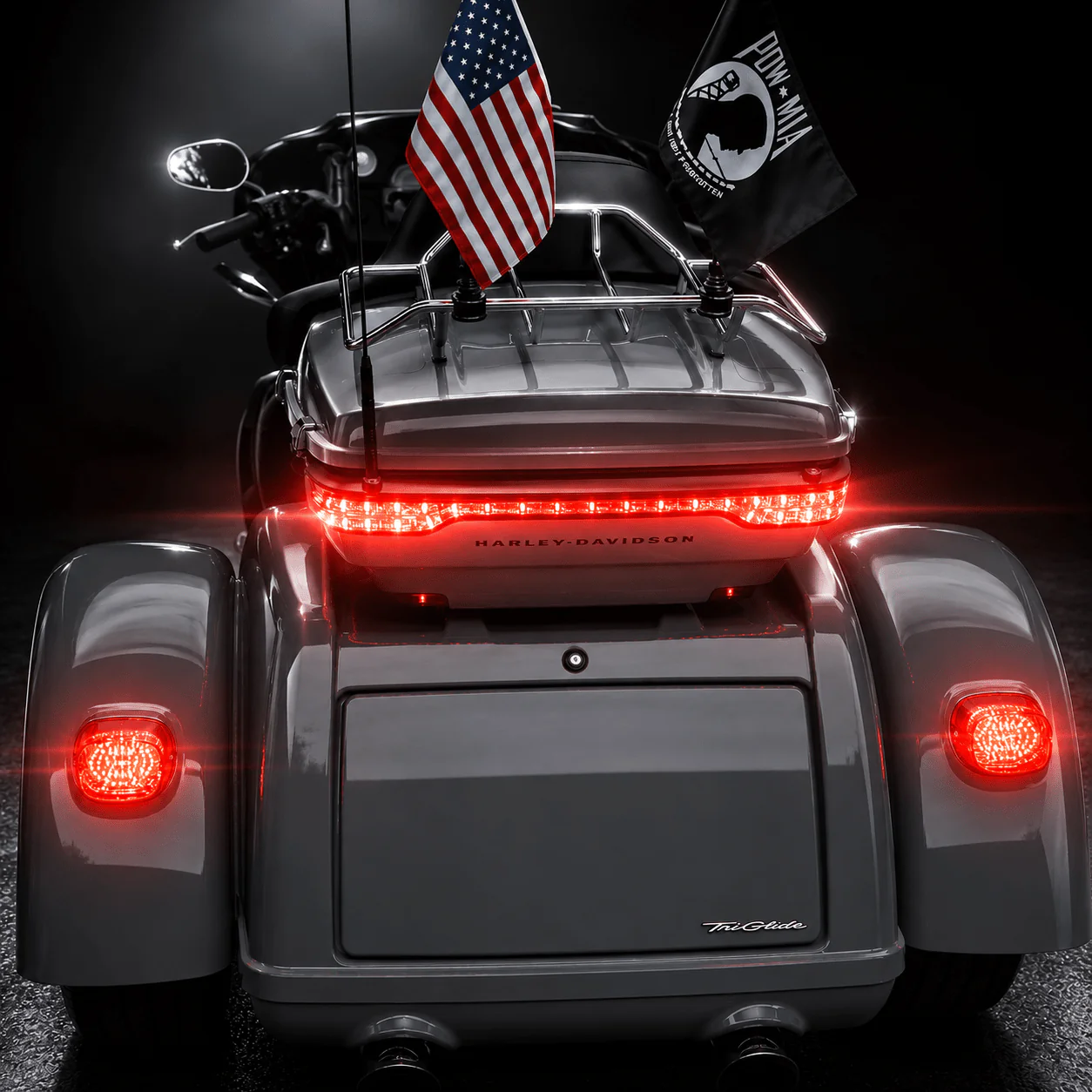 Eagle Lights Flashing Strobe Layback LED Tail Brake Light Kit for Harley-Davidson® Tri Glide Models - Image 6