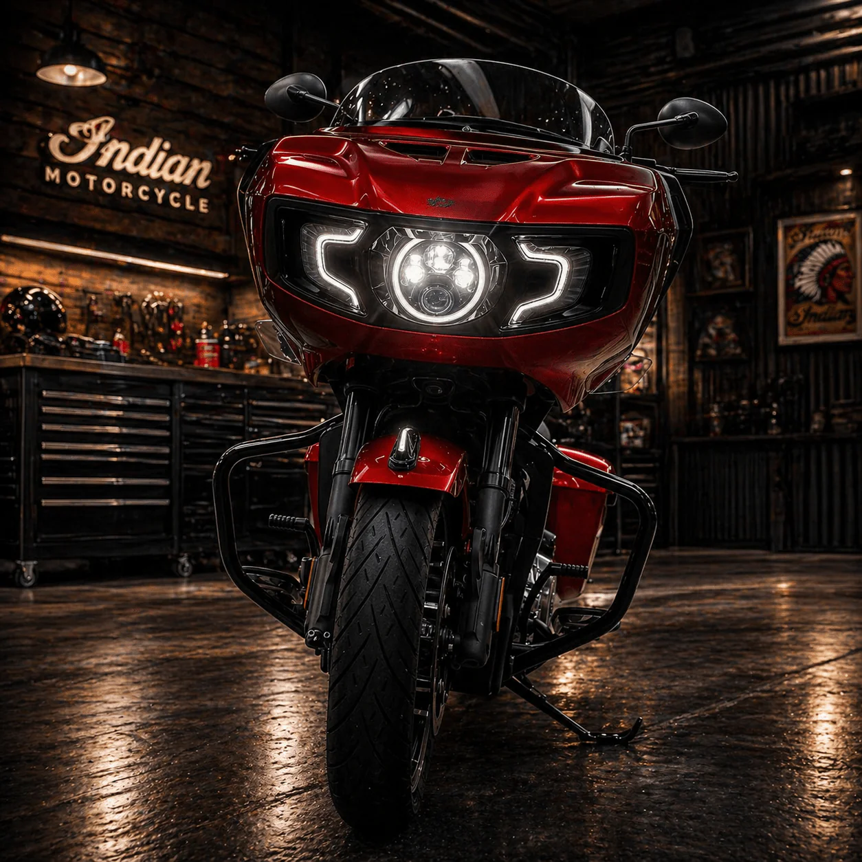 Eagle Lights Generation II Indian® Challenger / Pursuit LED Headlight Kit with Halo Ring - Image 8