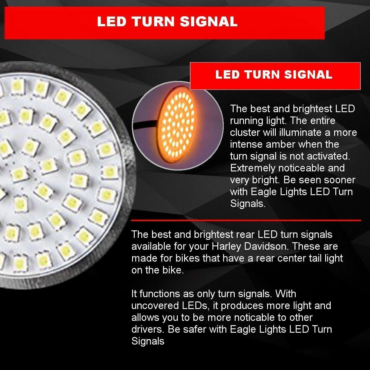 Eagle Lights Generation II Premium LED Rear Turn Signals for Harley-Davidson® Motorcycles- 1156 Base - Image 3