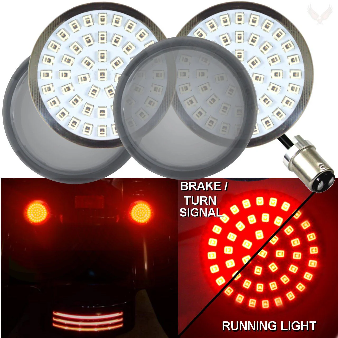 Eagle Lights Rear LED Turn Signal, Brake and Running Light Kit for Harley-Davidson® Motorcycles - Generation II / 1157 Base - Image 6