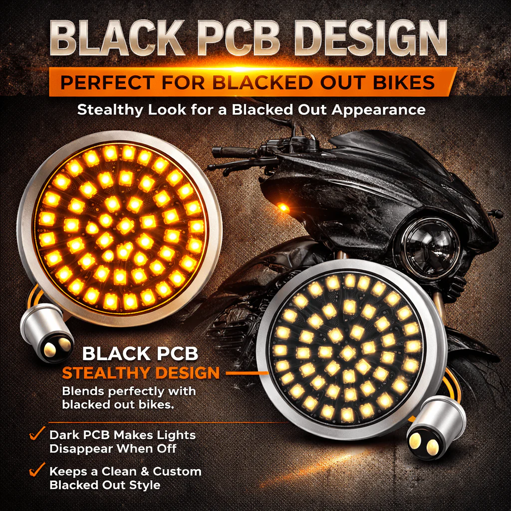 Eagle Lights Midnight Edition 2" Front LED Turn Signals for Harley-Davidson® Motorcycles - Image 3