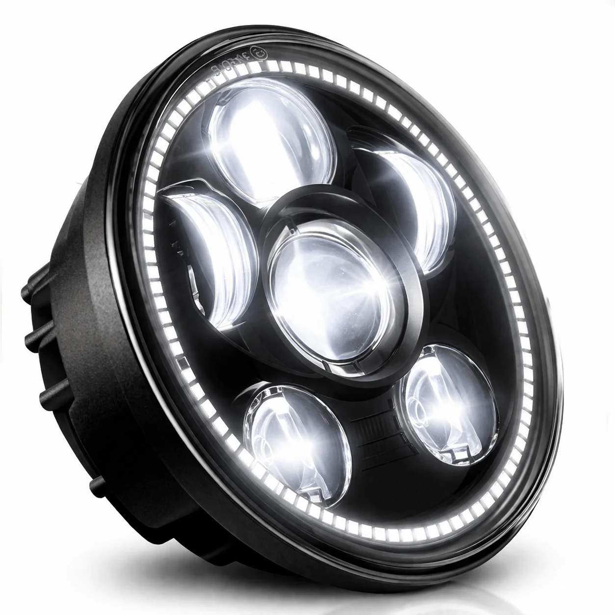 Eagle Lights 5 3/4" LED Headlight Kit with Halo Ring for Harley-Davidson® and Indian® Motorcycles - Generation III / Black - Image 5
