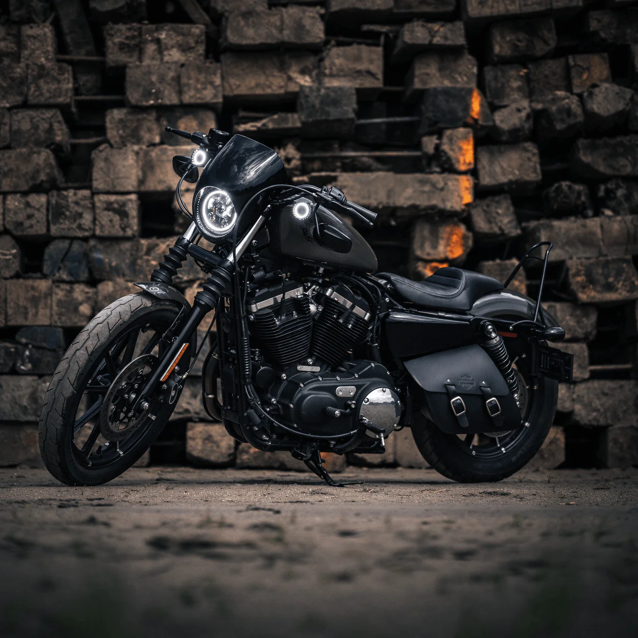 Eagle Lights 5 3/4" LED Headlight Kit with Halo Ring for Harley-Davidson® and Indian® Motorcycles - Generation III / Black - Image 6