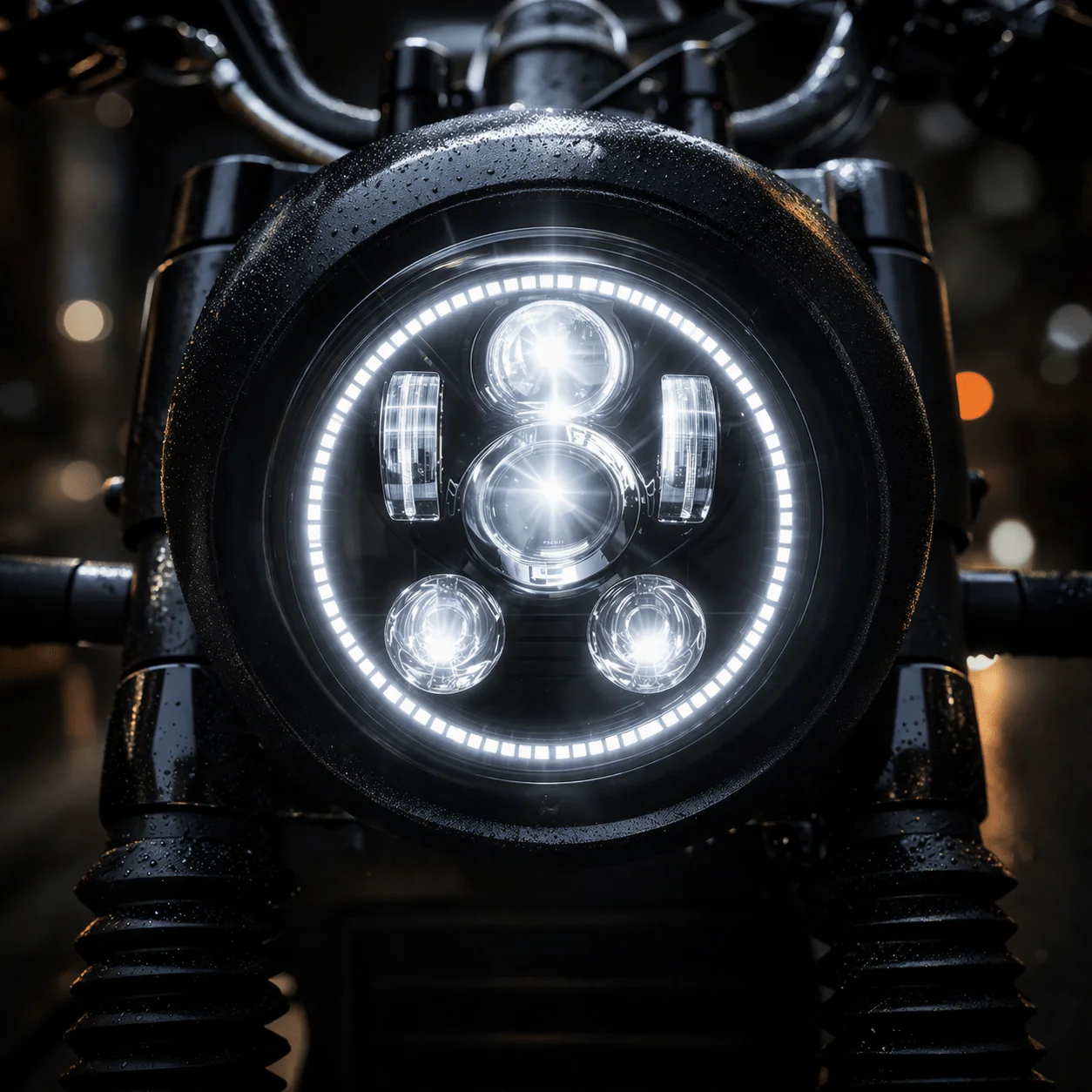 Eagle Lights 5 3/4" LED Headlight Kit with Halo Ring for Harley-Davidson® and Indian® Motorcycles - Generation III / Black - Image 7