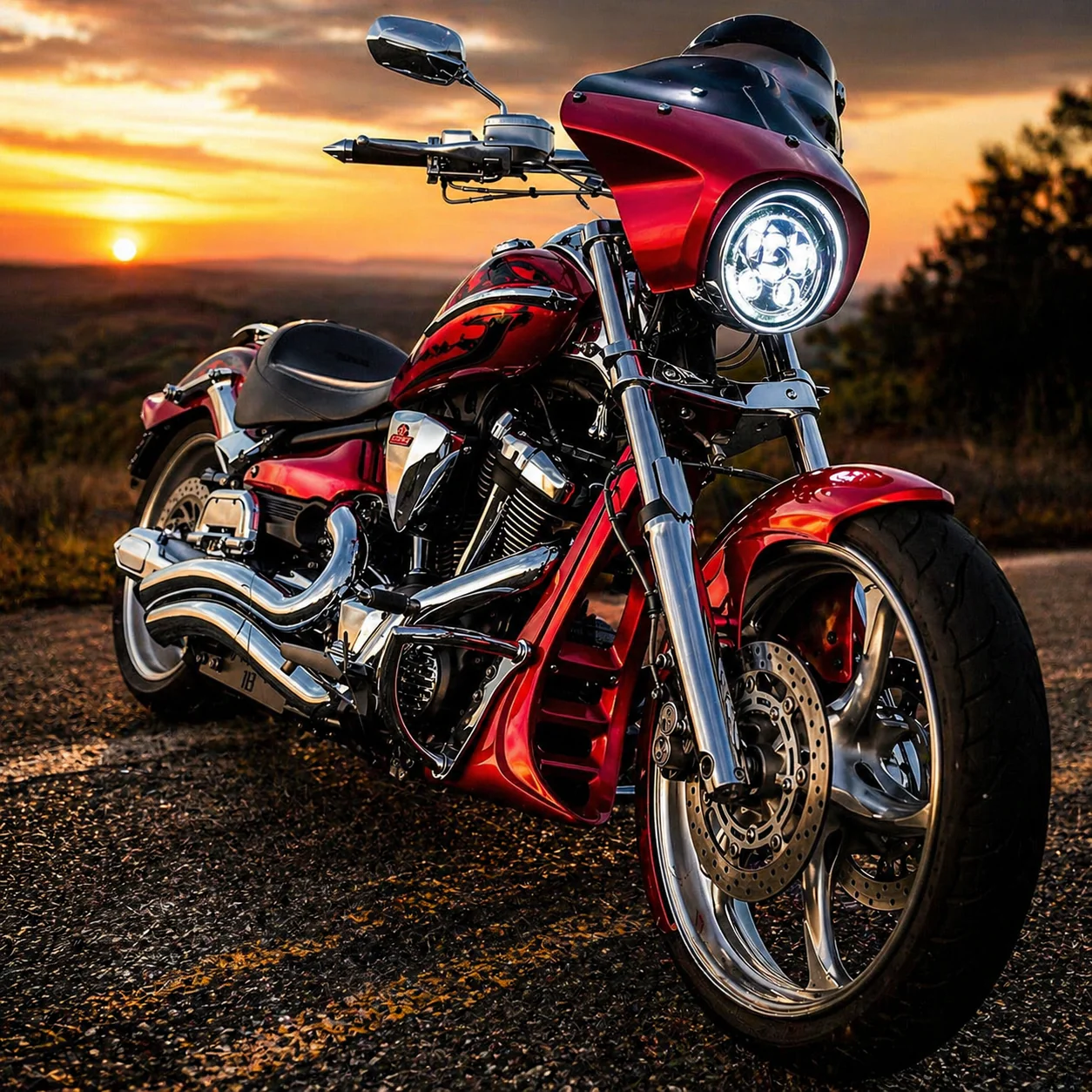 Eagle Lights 5 3/4" LED Headlight Kit with Halo Ring for Harley-Davidson® and Indian® Motorcycles - Generation III / Chrome - Image 5