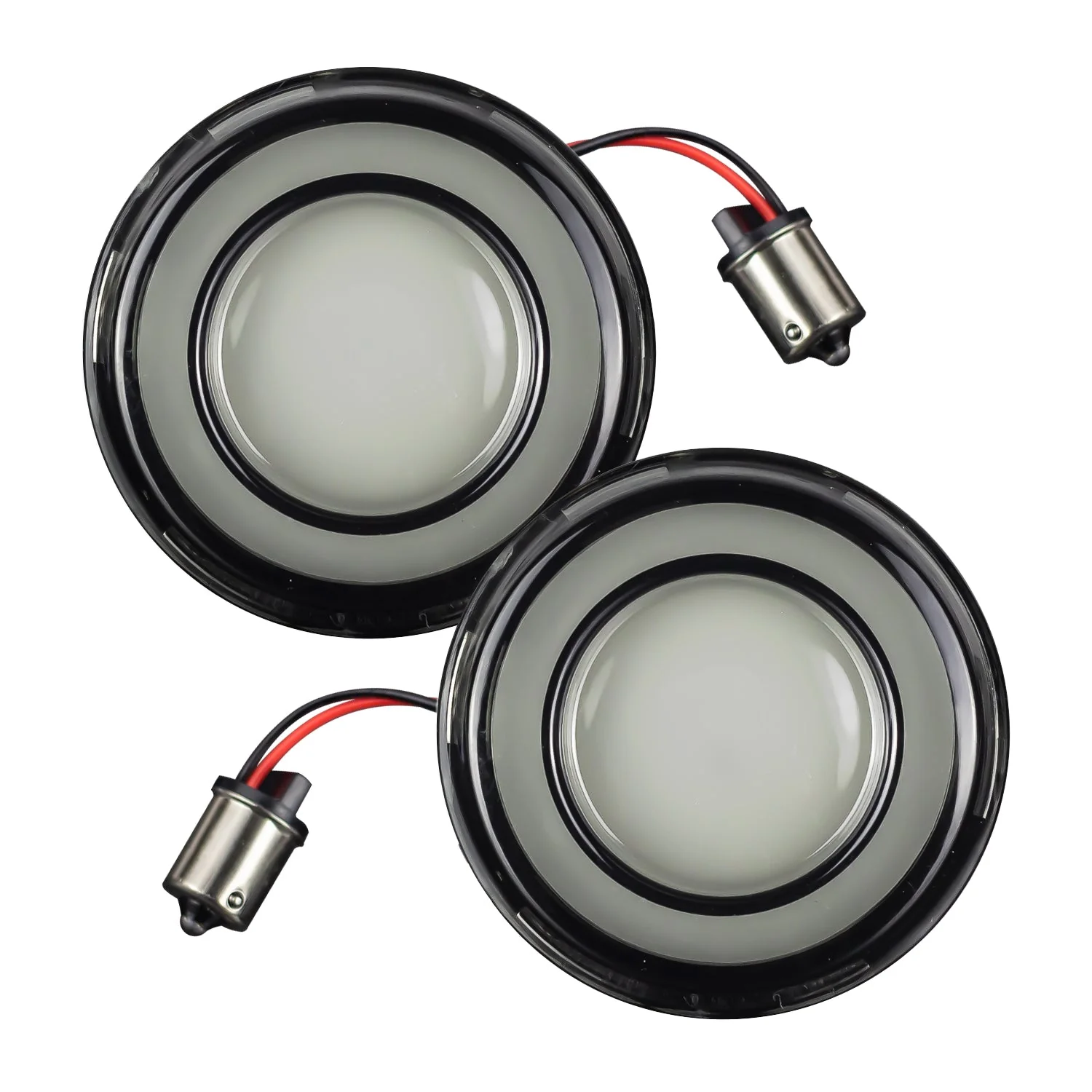 Eagle Lights HALOS 2" Rear Amber LED Turn Signals for Harley-Davidson® Motorcycles - 1156 Base / Amber - Image 2