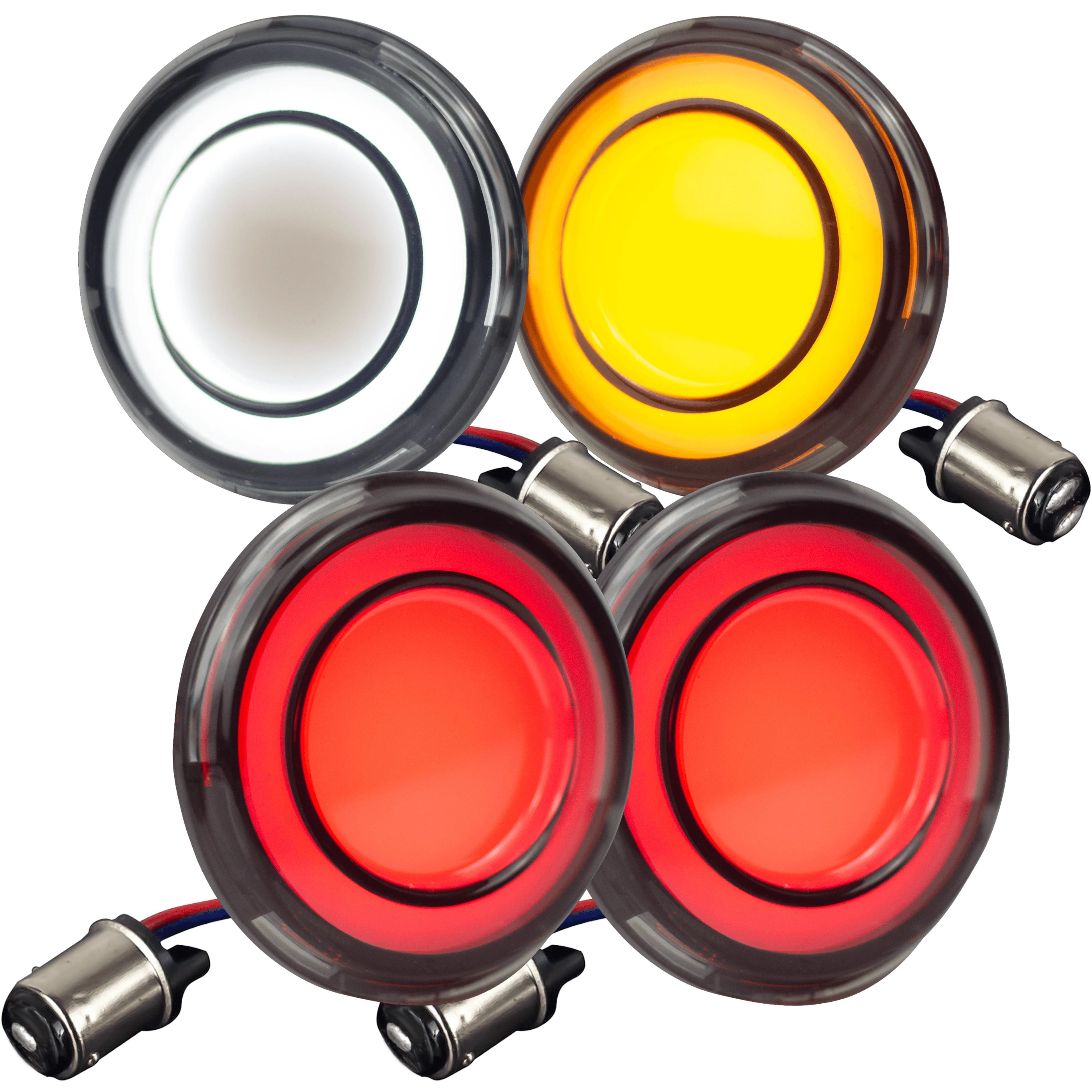 Eagle Lights HALOS 2" Front and Rear LED Turn Signals for Harley-Davidson® Motorcycles - Front (1157) / Rear (1156) - Image 5