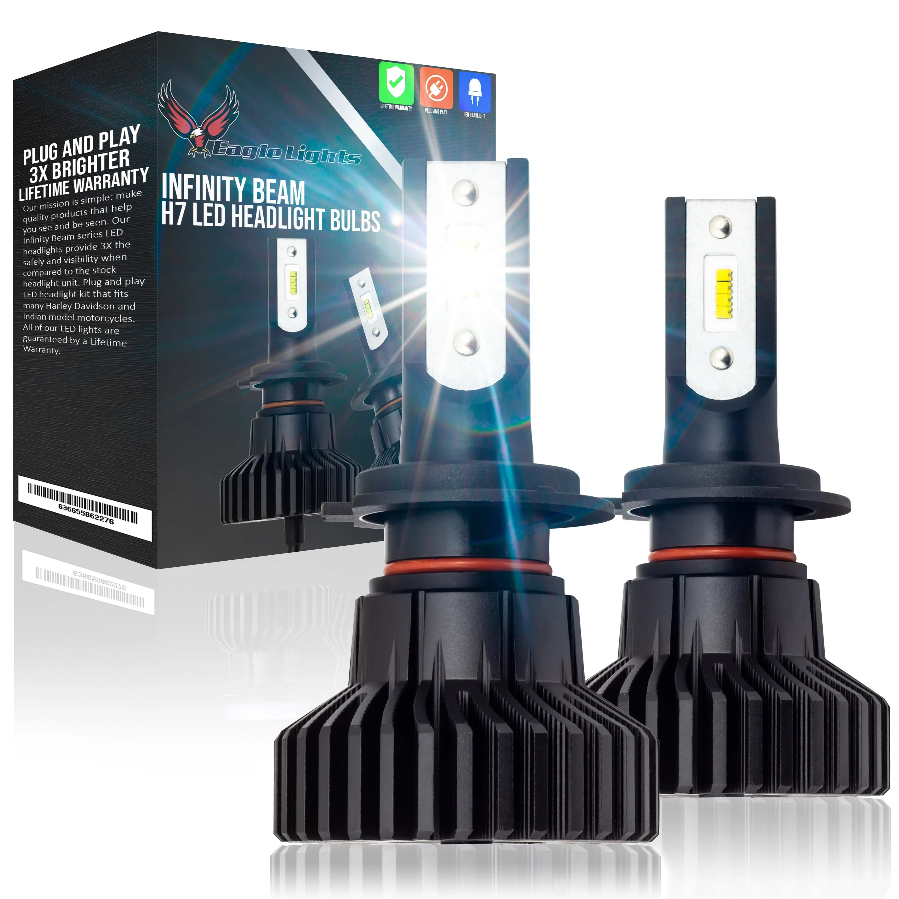 Eagle Lights Infinity Beam H7 LED Headlight Bulb  - 2 Pack (High and Low Beam) - Image 2