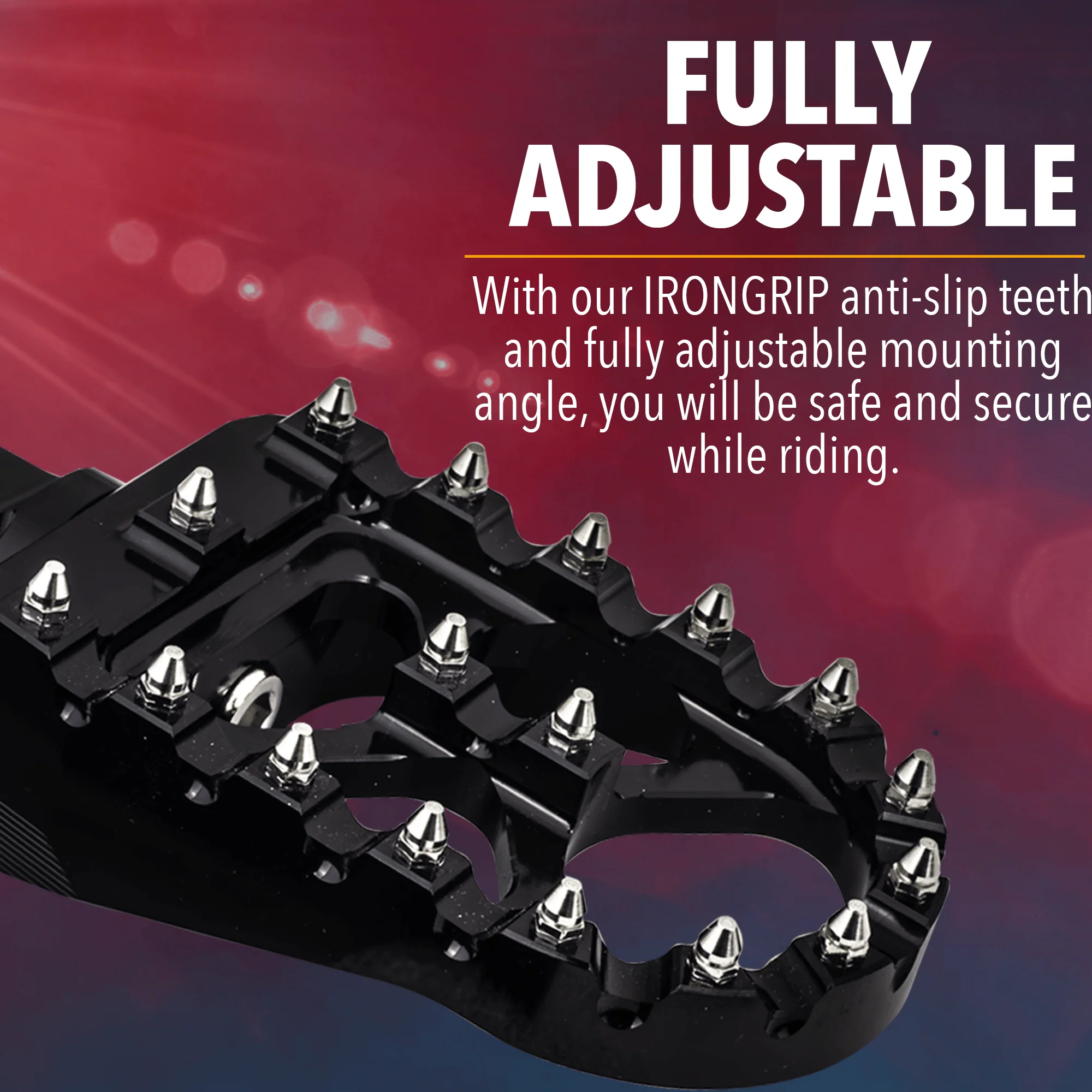 Eagle Lights IRONGRIP MX Style Front Foot Pegs for Harley-Davidson® Softail Motorcycles - Image 3
