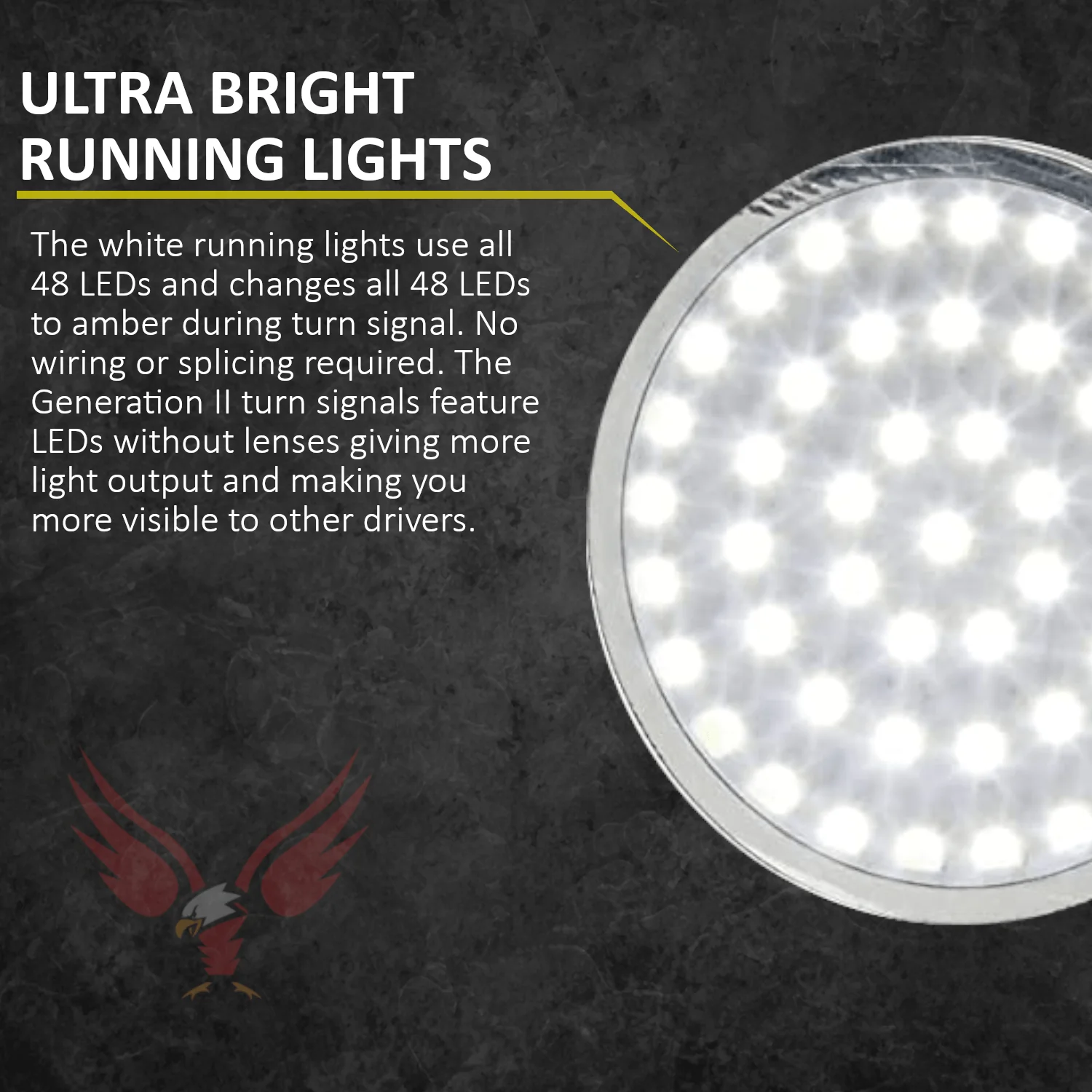 Eagle Lights Generation II Premium LED Front Turn Signals with Full Running Light for Harley-Davidson® Motorcycles - Image 5