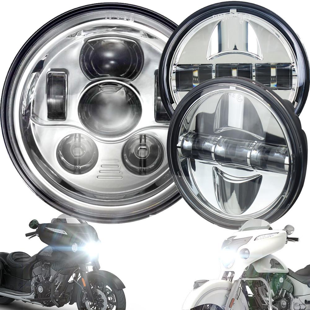 Eagle Lights LED Headlight and Spot Light Upgrade for Indian® Chieftain, Chief Vintage, Springfield, Chieftain Classic, Roadmaster