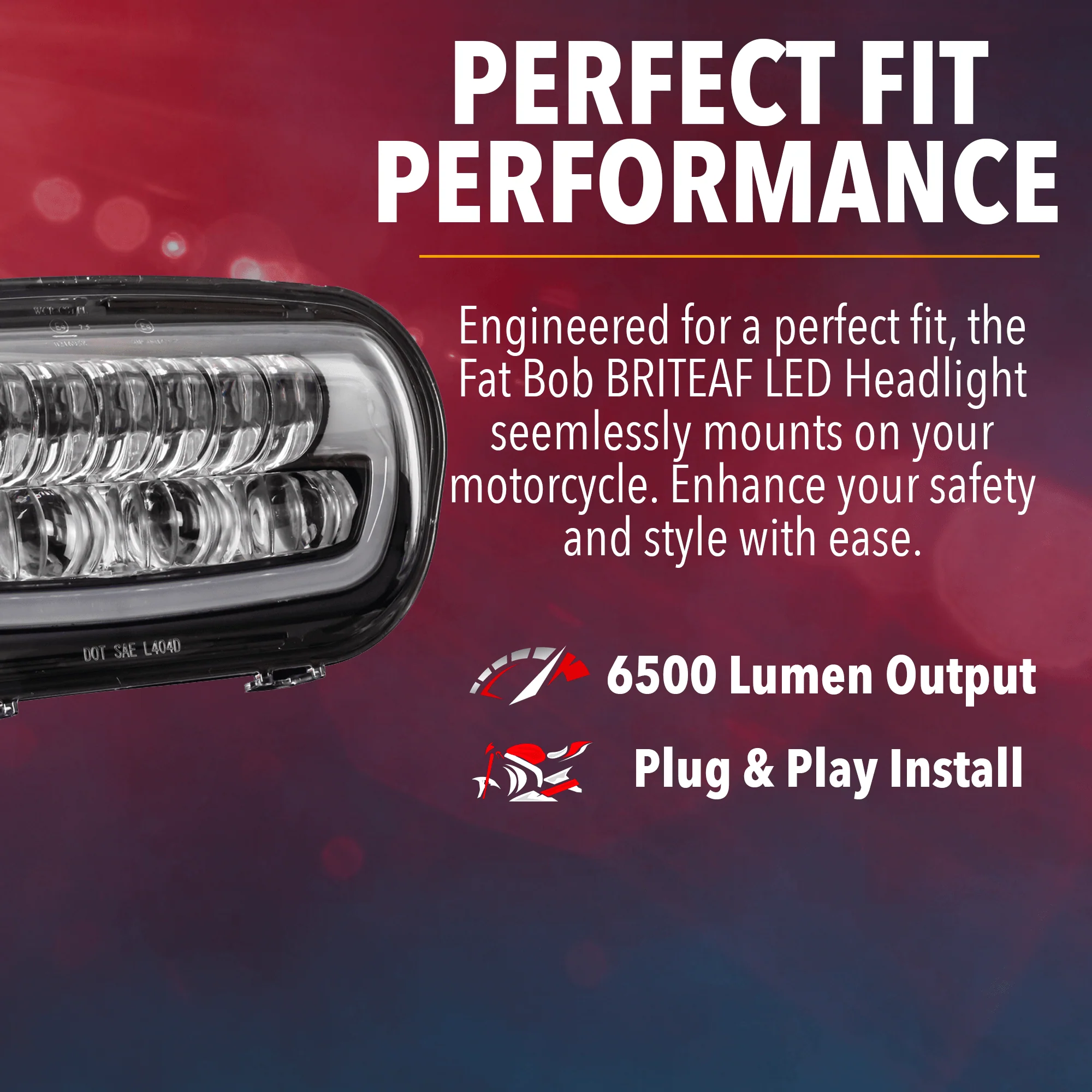 Eagle Lights BRITE AF LED Headlight for 2008 - 2023 Harley-Davidson® Fat Bob Models - Image 2