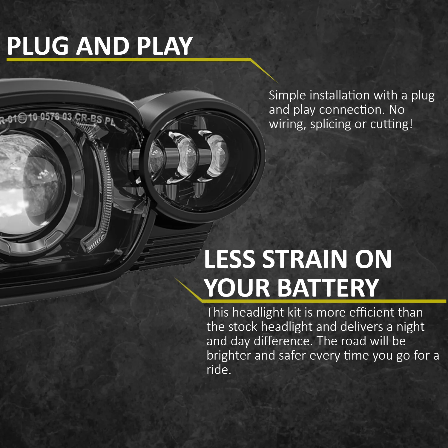 Eagle Lights LED Headlight Kit with Halo Ring for 2005-2008 BMW K1200R - Image 3