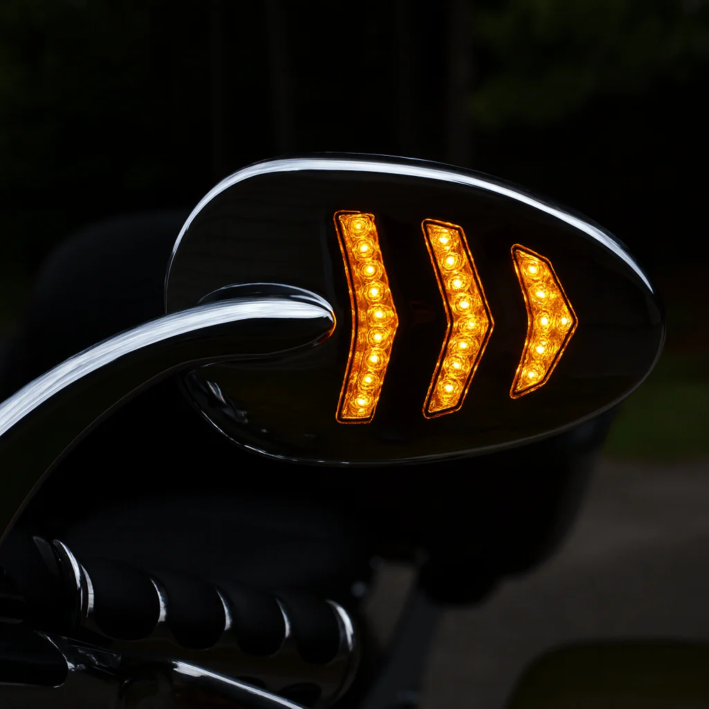 Eagle Lights SIGNALSIGHT LED Mirror with Turn Signals for Harley-Davidson® Softail, Dyna and Touring Models - Pair - Image 2