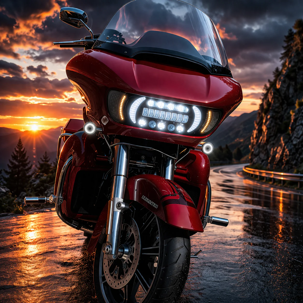 Eagle Lights LED Projection Headlight for Harley-Davidson® 2015 - 2025 Road Glide with Vent Insert Light Combo Kit - Image 7