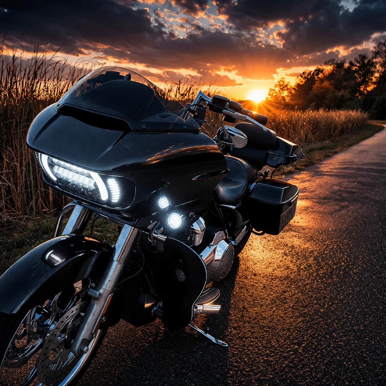 Eagle Lights LED Projection Headlight for Harley-Davidson® 2015 - 2025 Road Glide with Vent Insert Light Combo Kit - Image 8