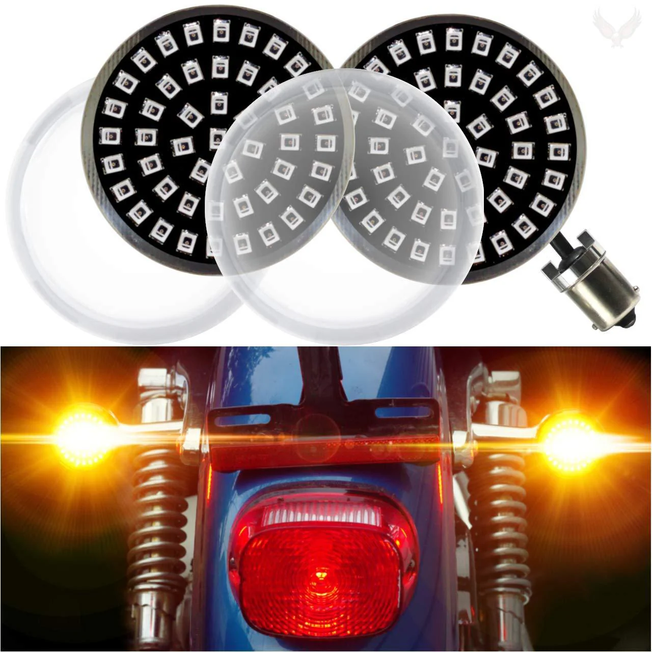 Eagle Lights Midnight Edition Generation II Amber LED Premium Rear Turn Signals - 1156 Base - Image 9