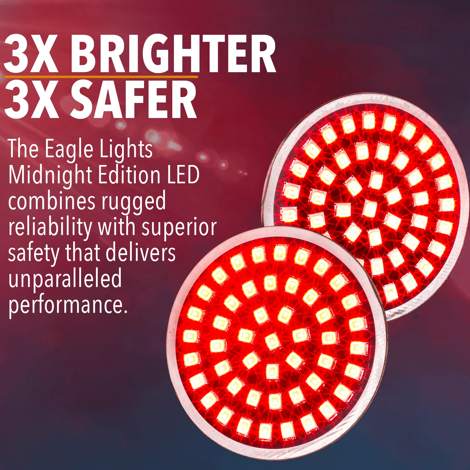 Eagle Lights Midnight Edition LED Premium Red Rear Turn Signals for Harley-Davidson® Motorcycles - 1156 Base / Red - Image 3