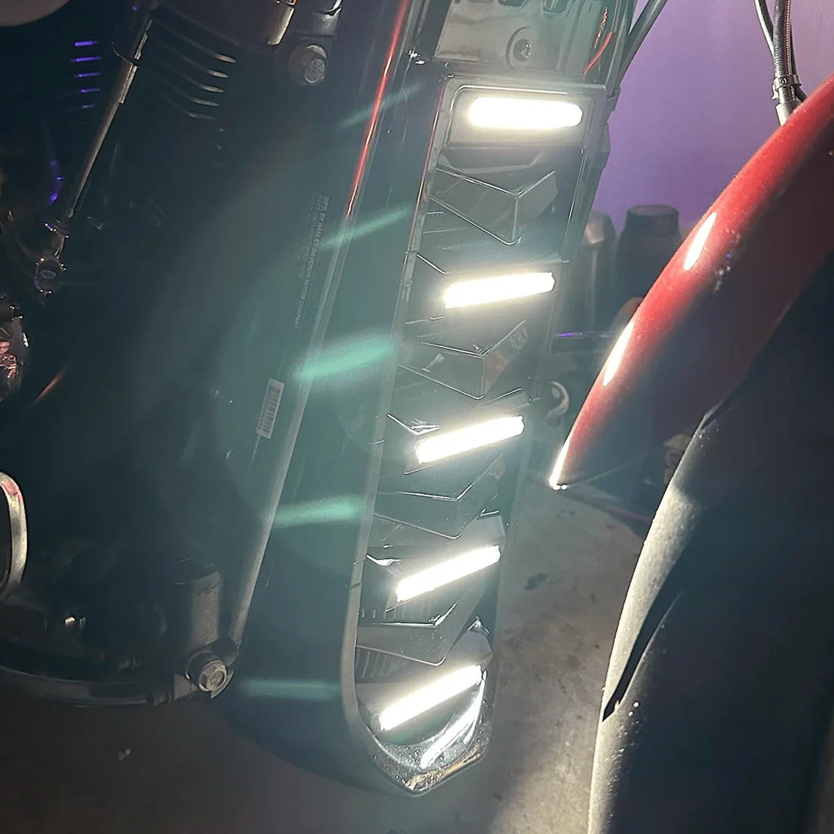 Eagle Lights LUMENSHIELD Chin Spoiler / Radiator Guard with LED Light Bars for 2018+ Harley-Davidson® Softail Models - Image 15