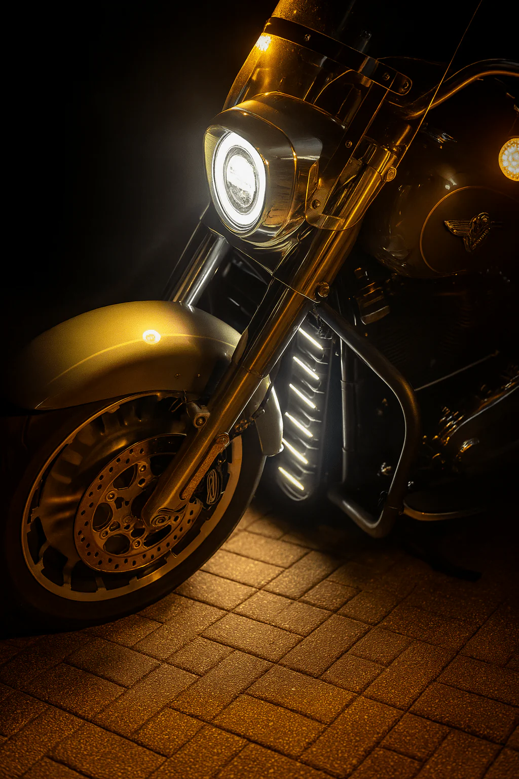 Eagle Lights LUMENSHIELD Chin Spoiler / Radiator Guard with LED Light Bars for 2018+ Harley-Davidson® Softail Models - Image 2