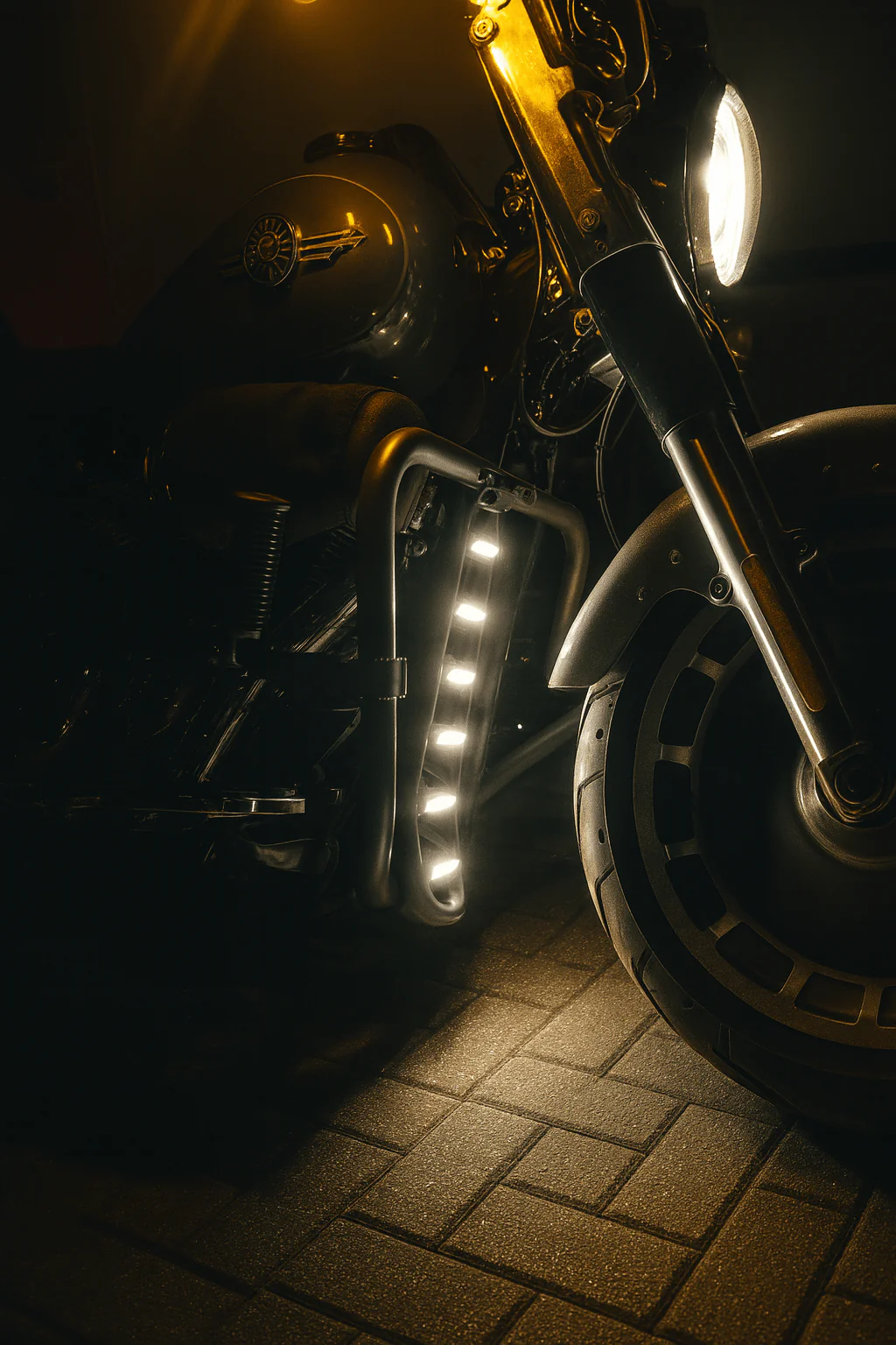 Eagle Lights LUMENSHIELD Chin Spoiler / Radiator Guard with LED Light Bars for 2018+ Harley-Davidson® Softail Models - Image 3